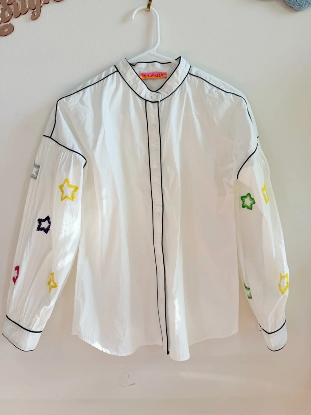 Vilagallo Fabiana Bead Stars Sleeve Blouse - Picture 6 of 7